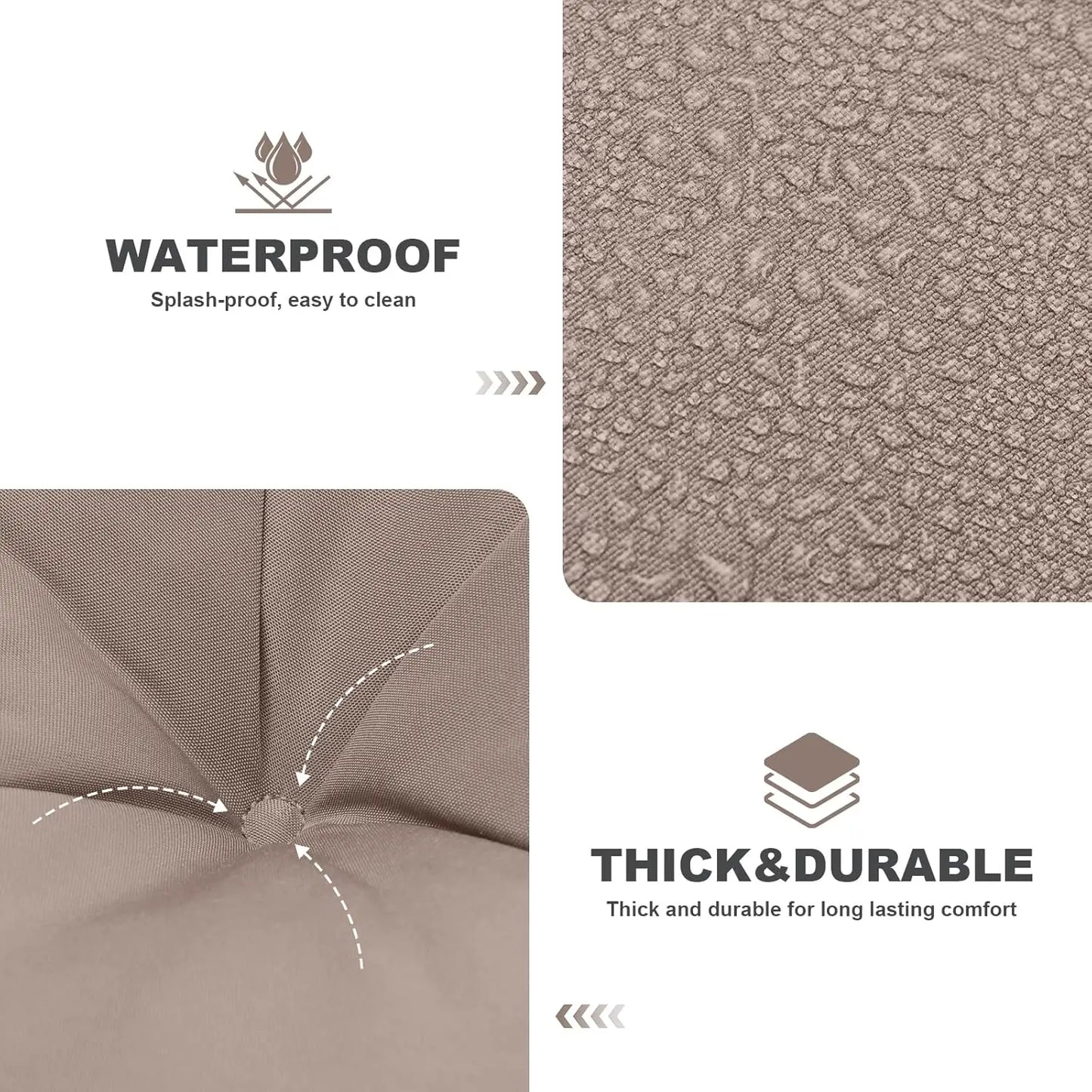 Waterproof Outdoor Swing Cushion For Patio Bench With Backrest