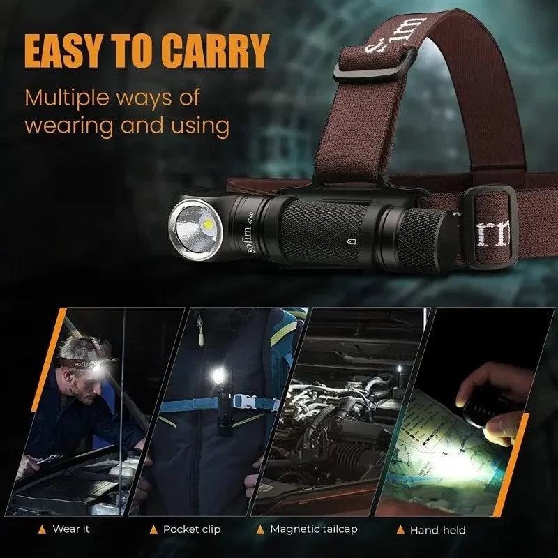 Sofirn SP40 1200lm Headlamp XPL LED Rechargeable Outdoor Torch