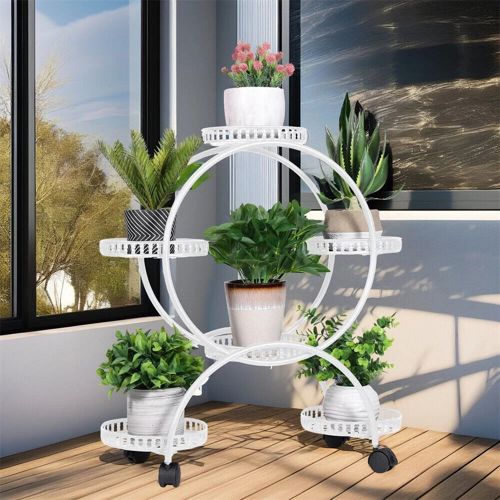 6 Tier Metal Plant Stand Pot Holder For Living Room