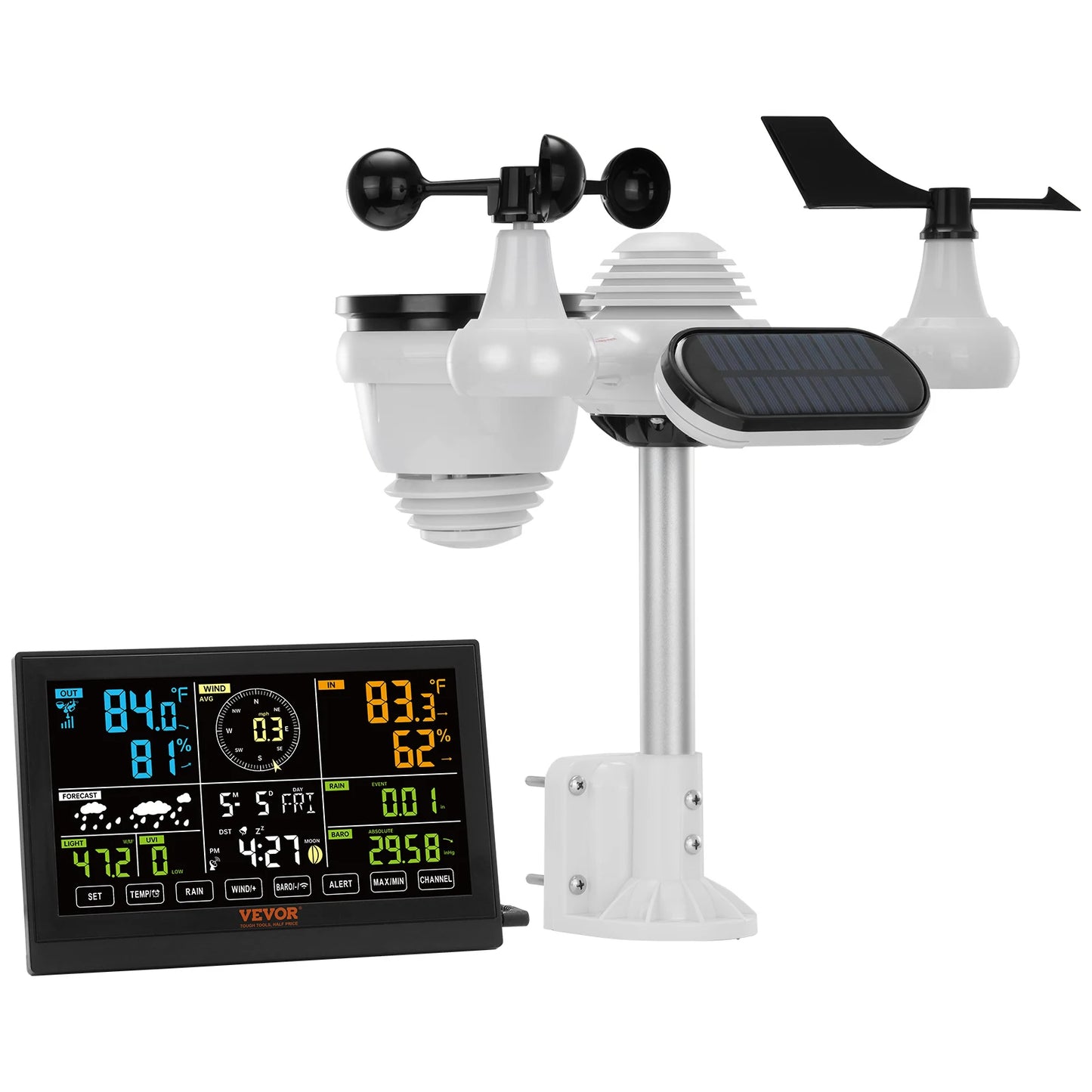 SucceBuy 7-In-1 Wireless Weather Station With Digital Forecast And Alerts