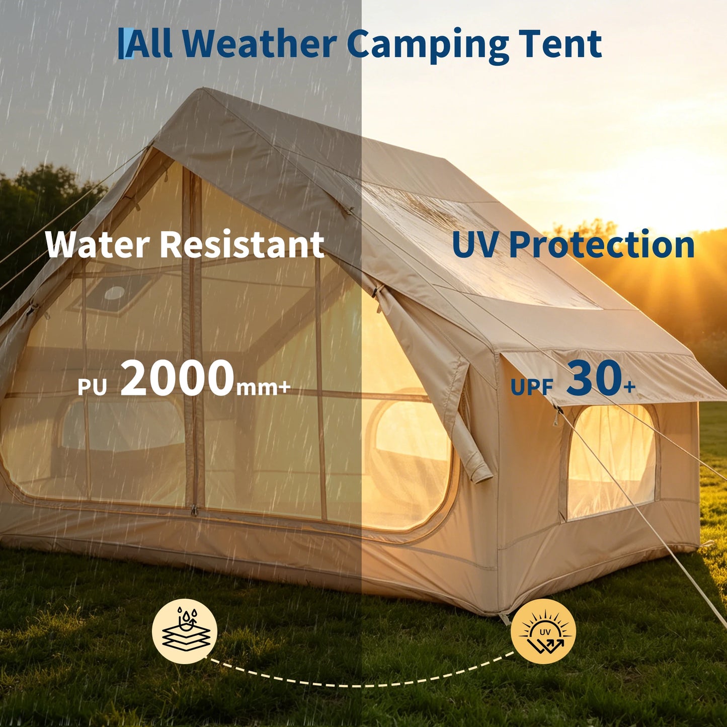 Spacious Waterproof Inflatable Camping Tent For Family Outdoor Shelter