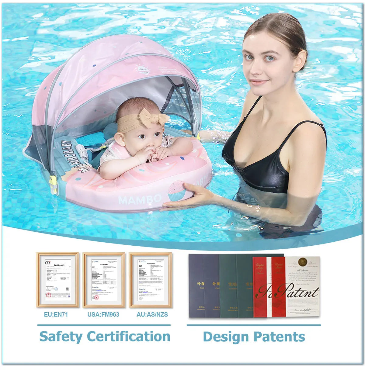 Mambobaby No Inflation Baby Float Harness For Safe Play
