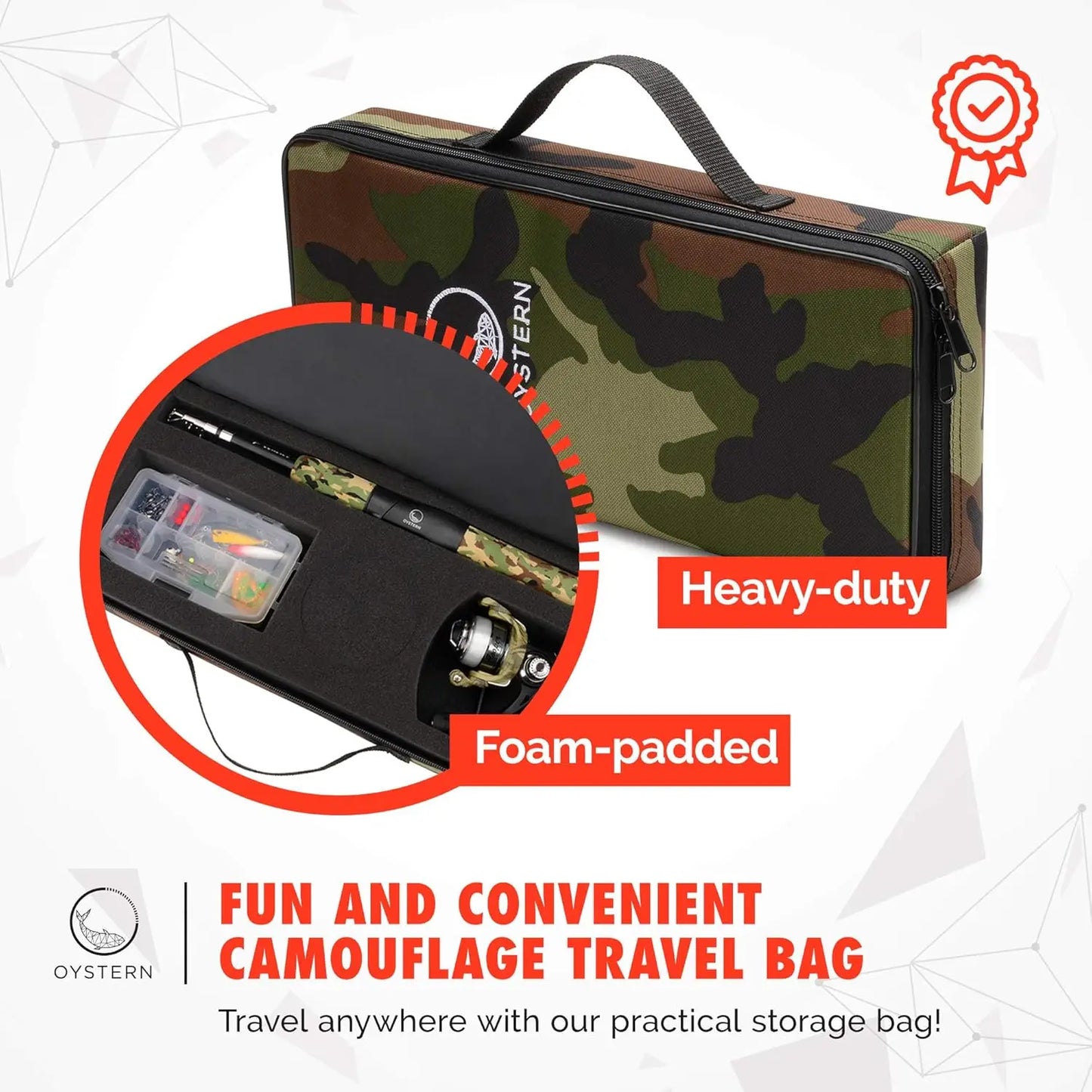 Kids Fishing Pole Kit With Reel Tackle Bag And Guide