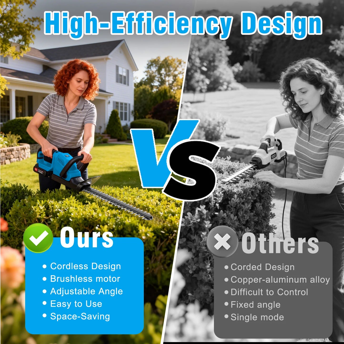Cordless Hedge Trimmer With Batteries And Charger