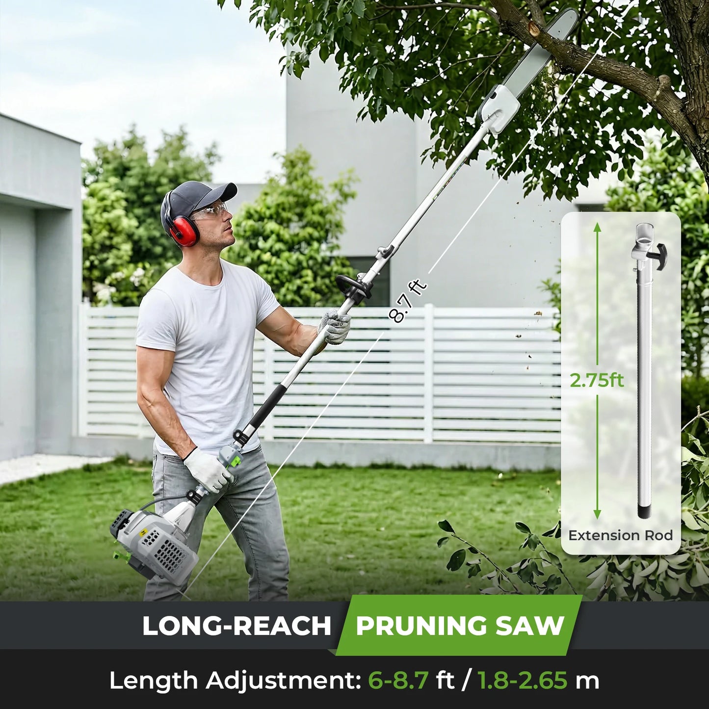 Six In 1 Gas Powered WeedWacker And Lawn Toolkit Pro