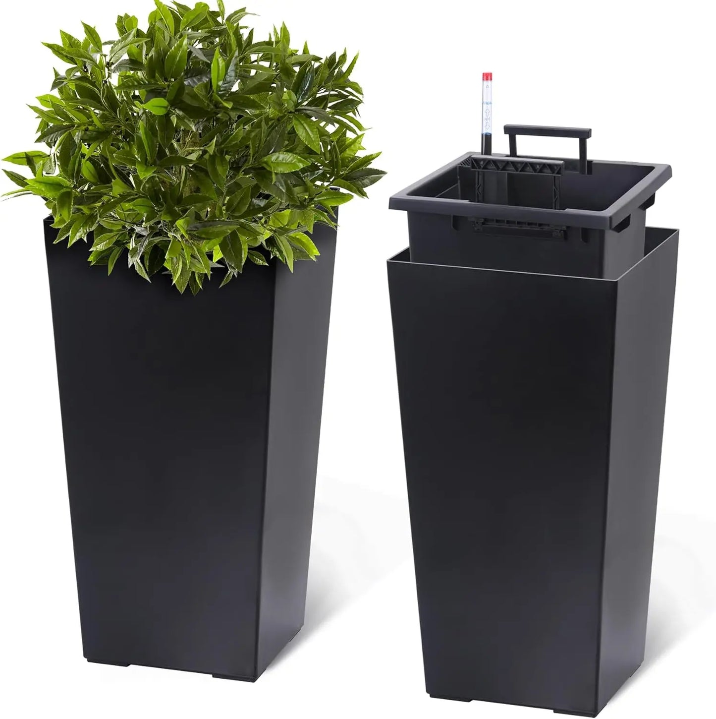 HobbyLane Tall Planter Set Indoor Outdoor With Shelf Insert