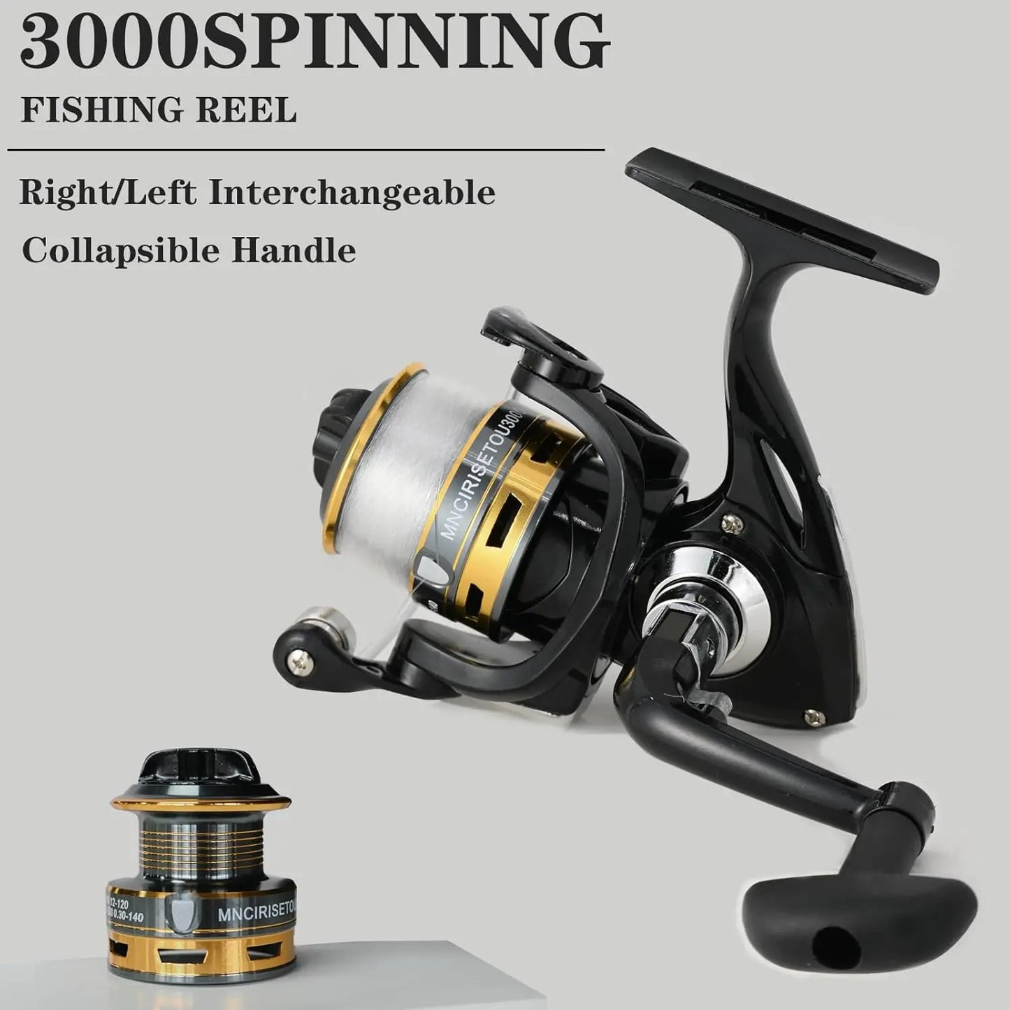 Carbon Fiber Fishing Pole Combo Set With Spinning Reel And Accessories