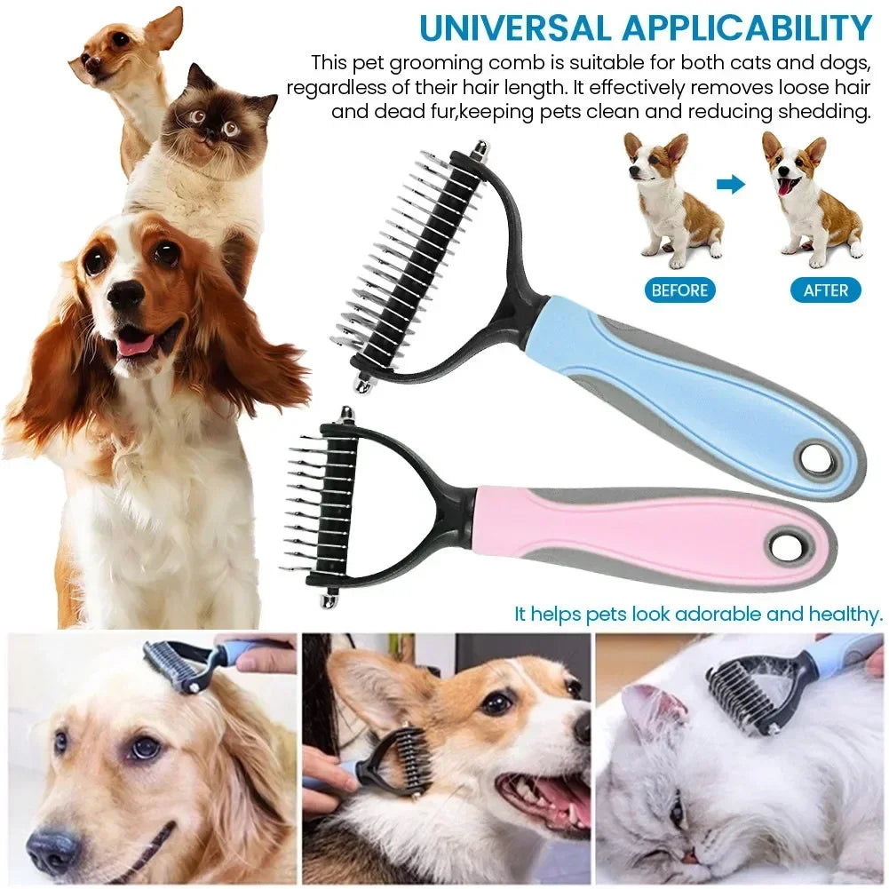 Double Sided Stainless Steel Pet Grooming Brush