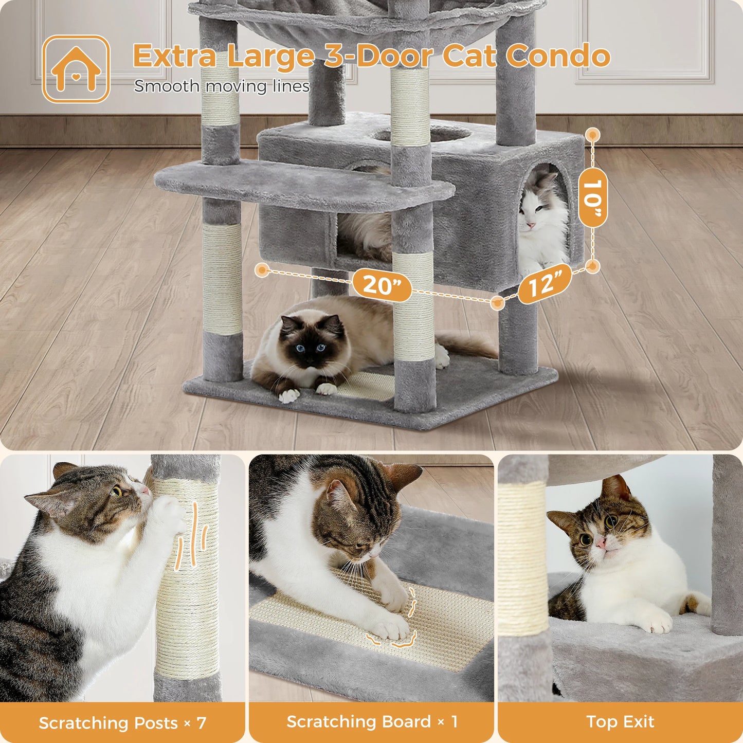 Pawz Road Multi Level Large Cat Tree Condo