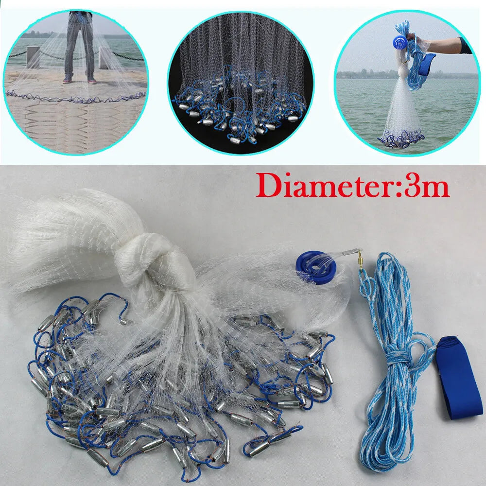 Bymaocar Saltwater Cast Net For Bait Easy Throw And Sink
