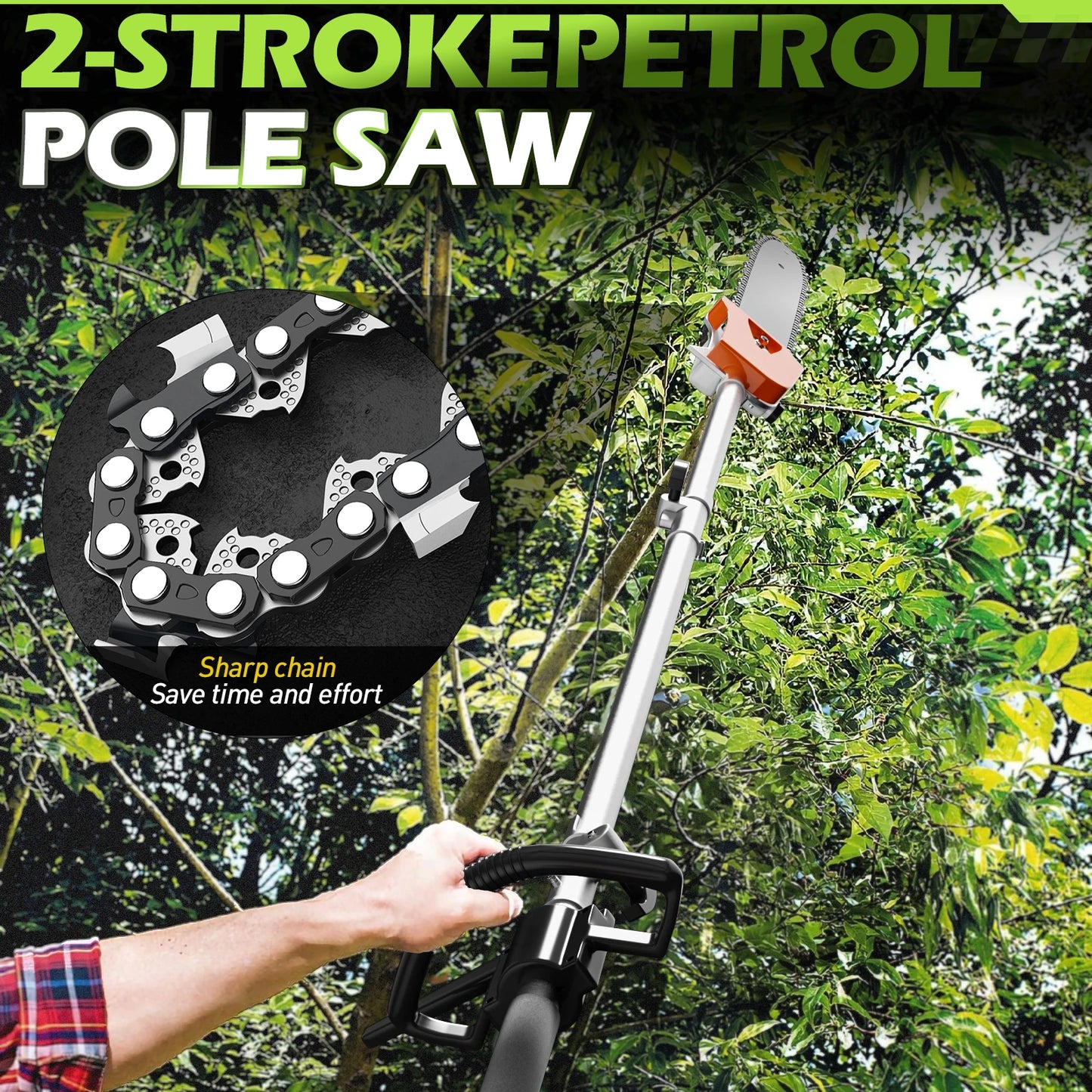Gas Powered 6 In 1 Hedge Trimmer With Attachments Kit