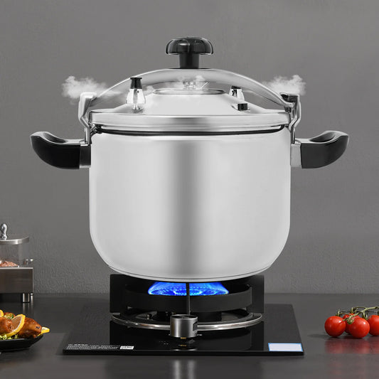 Bymaocar Silver 201 Stainless Steel Round Pressure Cooker