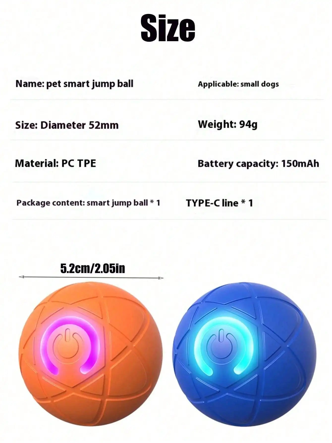 Interactive USB Dog Ball Toy For Small And Medium Dogs