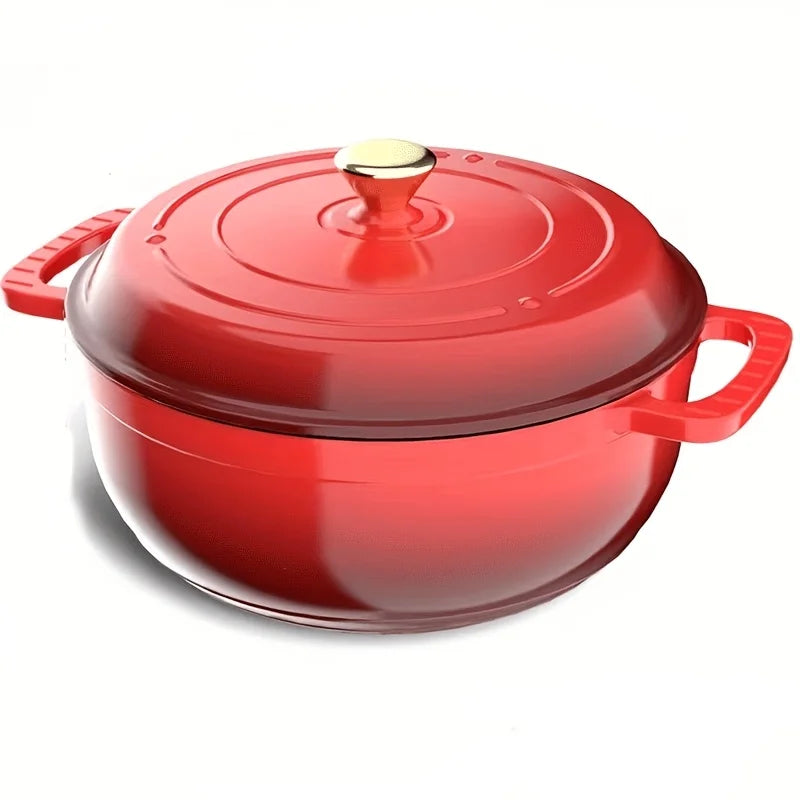 Cast Iron Dutch Oven With Lid Enamel Finish For Braising