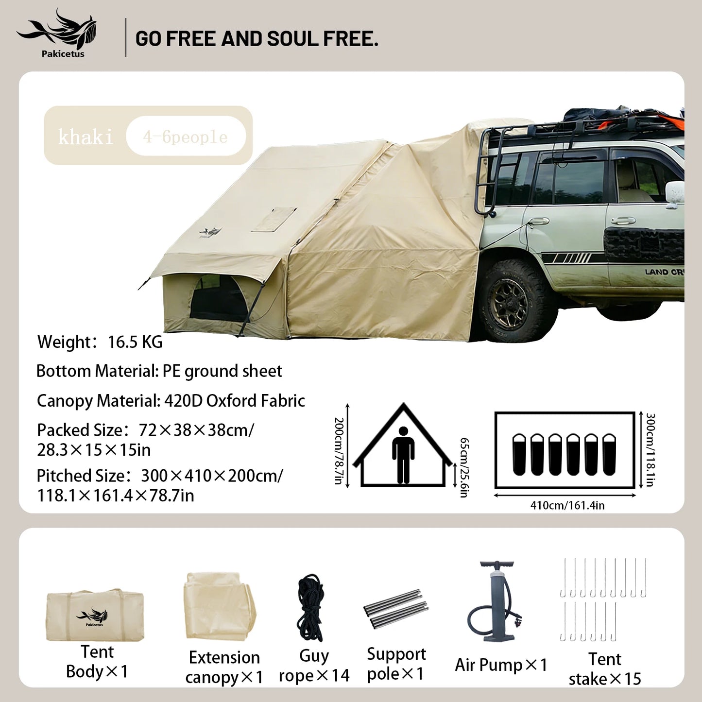 Pakicetus Quick Setup Inflatable Camping Tent Waterproof