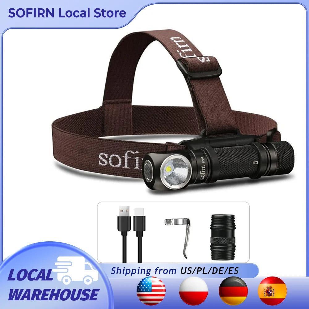 Sofirn SP40 1200lm Headlamp XPL LED Rechargeable Outdoor Torch