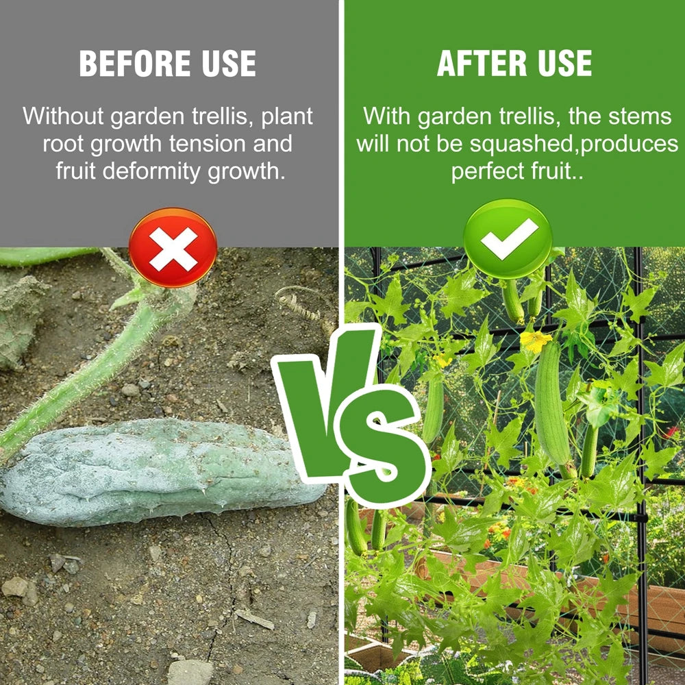 Wisfor U-Shaped Metal Tall Garden Plant Trellis For Climbing Vegetables