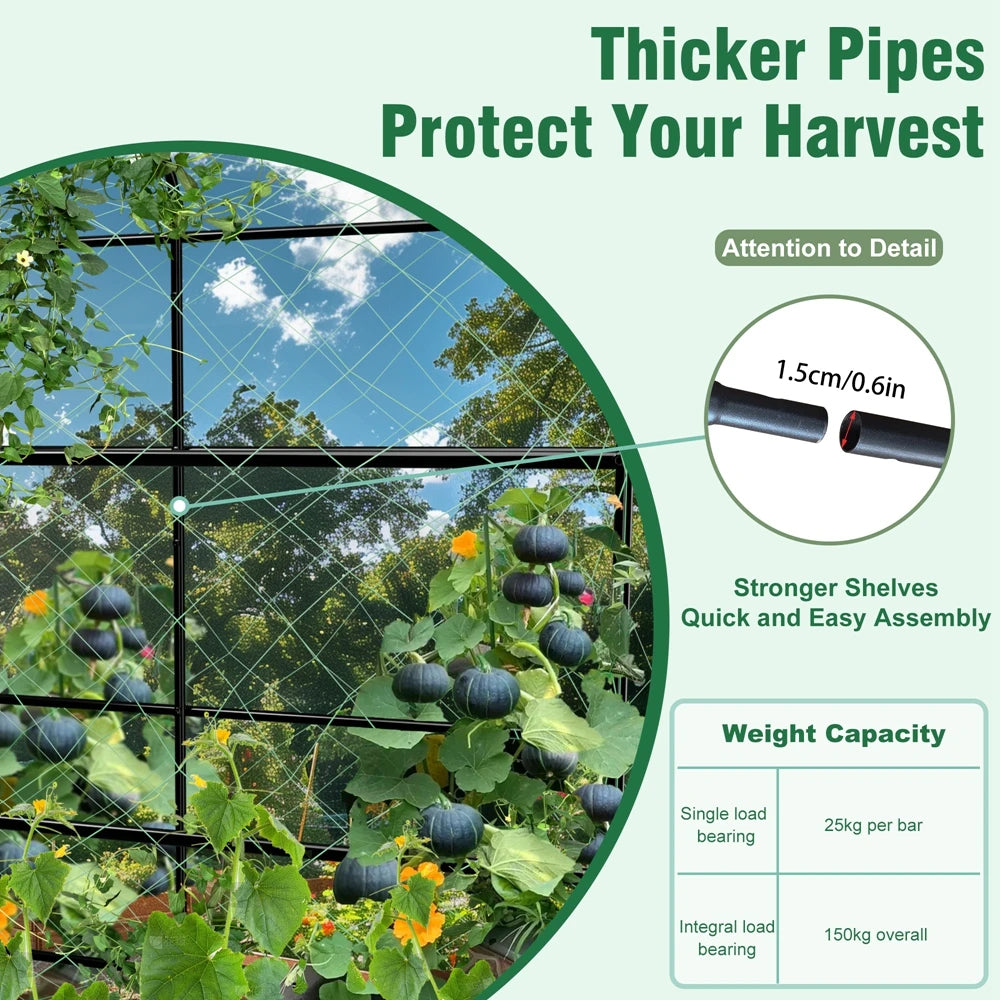 Wisfor U-Shaped Metal Tall Garden Plant Trellis For Climbing Vegetables