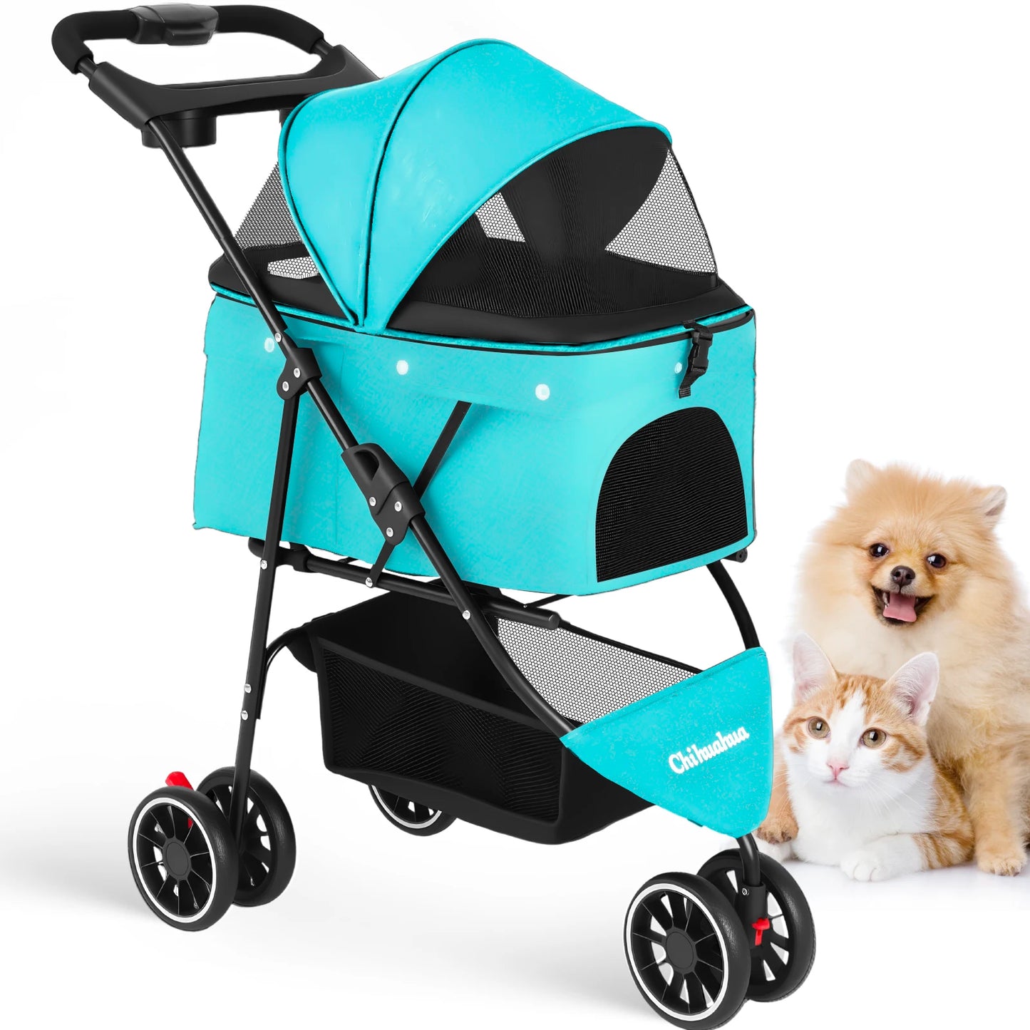 Chihuahua Pet Stroller for Dogs and Cats Portable Foldable Carrier
