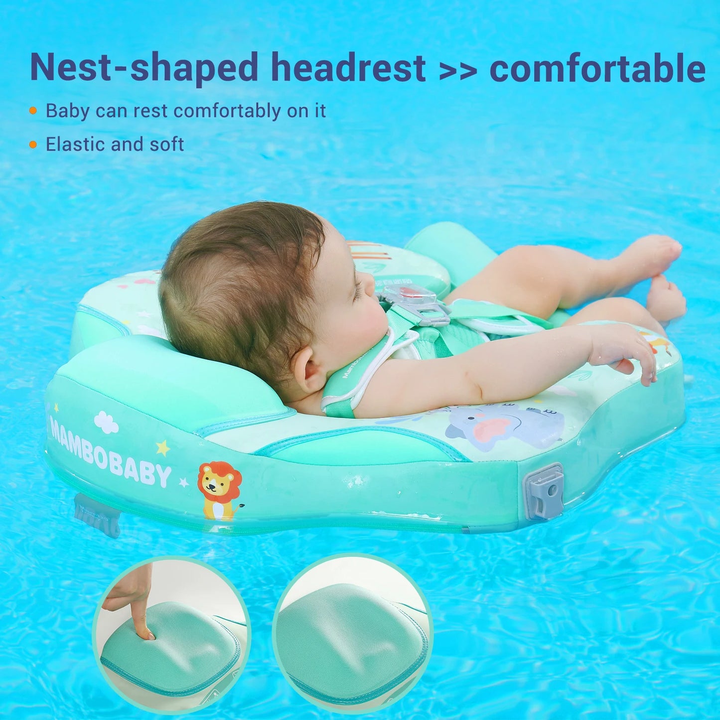 Mambobaby Non-Inflatable Safe Solid Core Baby Swimming Buoy Canopy