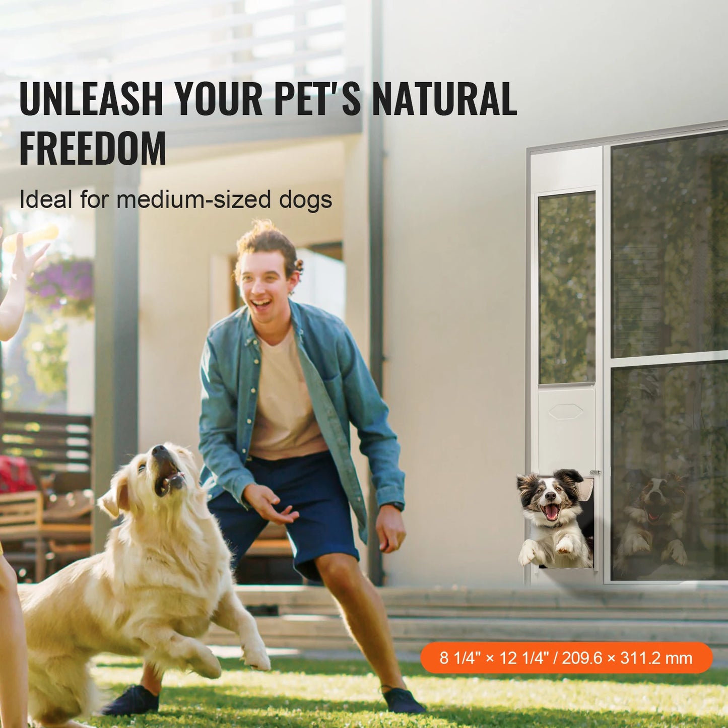 Dog Door Sliding Glass Door With Adjustable Height Aluminum Frame