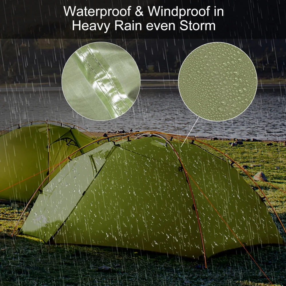 Night Cat Two Person Backpacking Tent Ultralight Waterproof Double Layers