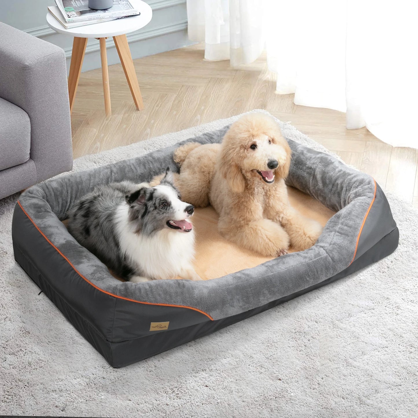 BINGOPAW Dog Bed Anti Allergy Warm Fleece Removable Waterproof Cover