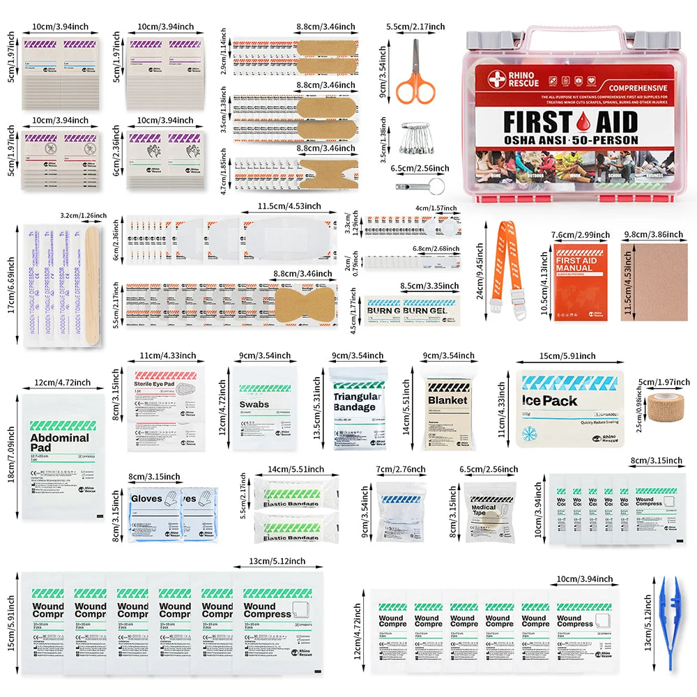 Rhino Rescue Comprehensive First Aid Kit for Home and Office