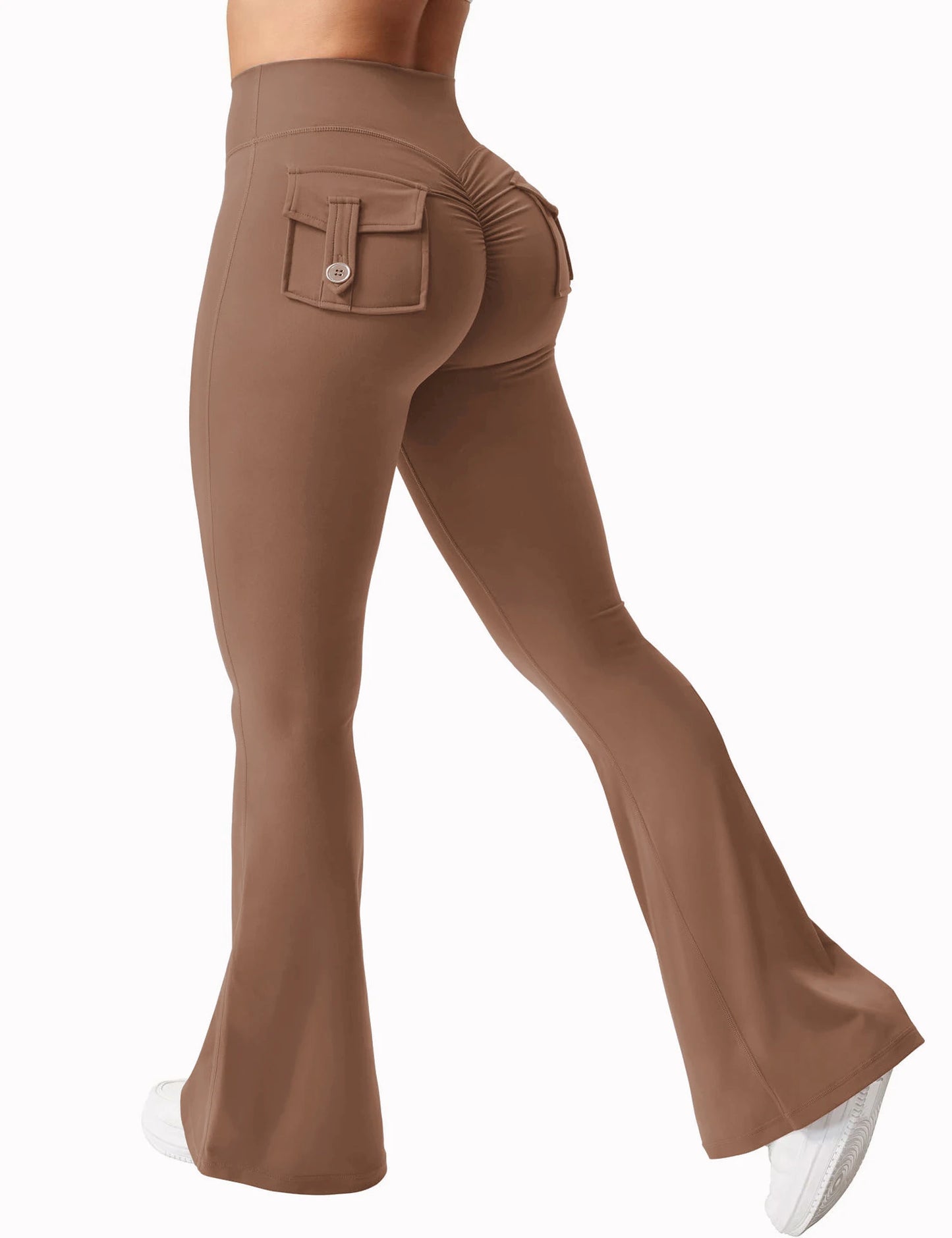 Summer Women's Cargo Pocket Fitness Tights High Waist Yoga Pants