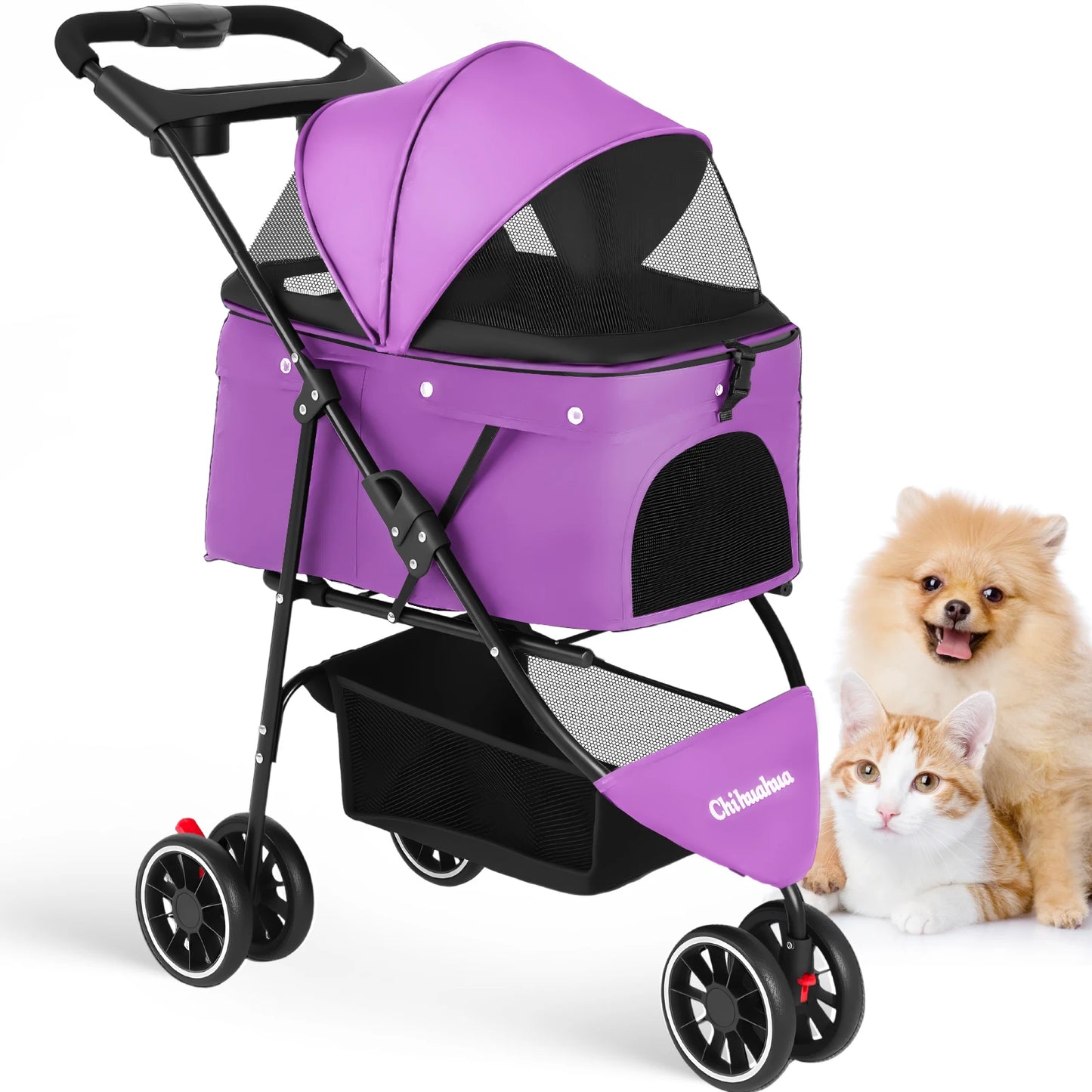 Chihuahua Pet Stroller for Dogs and Cats Portable Foldable Carrier