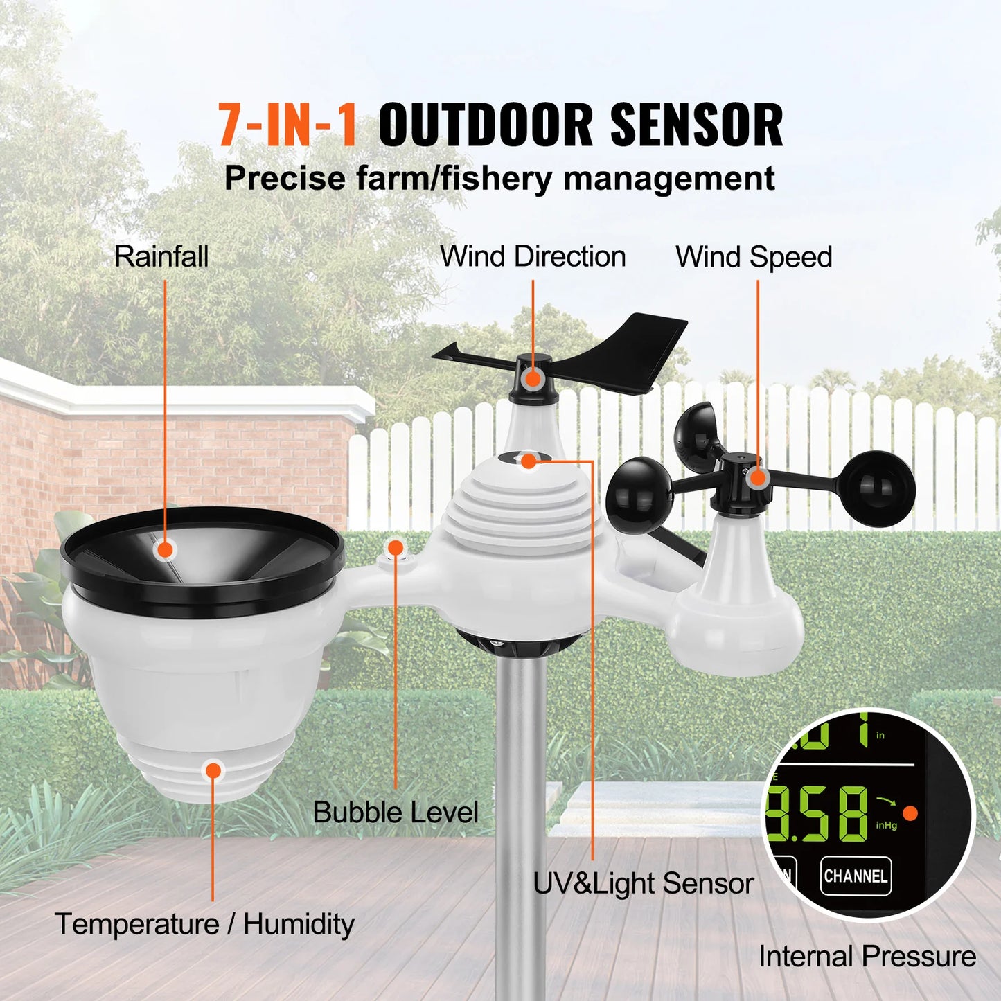 SucceBuy 7-In-1 Wireless Weather Station With Digital Forecast And Alerts