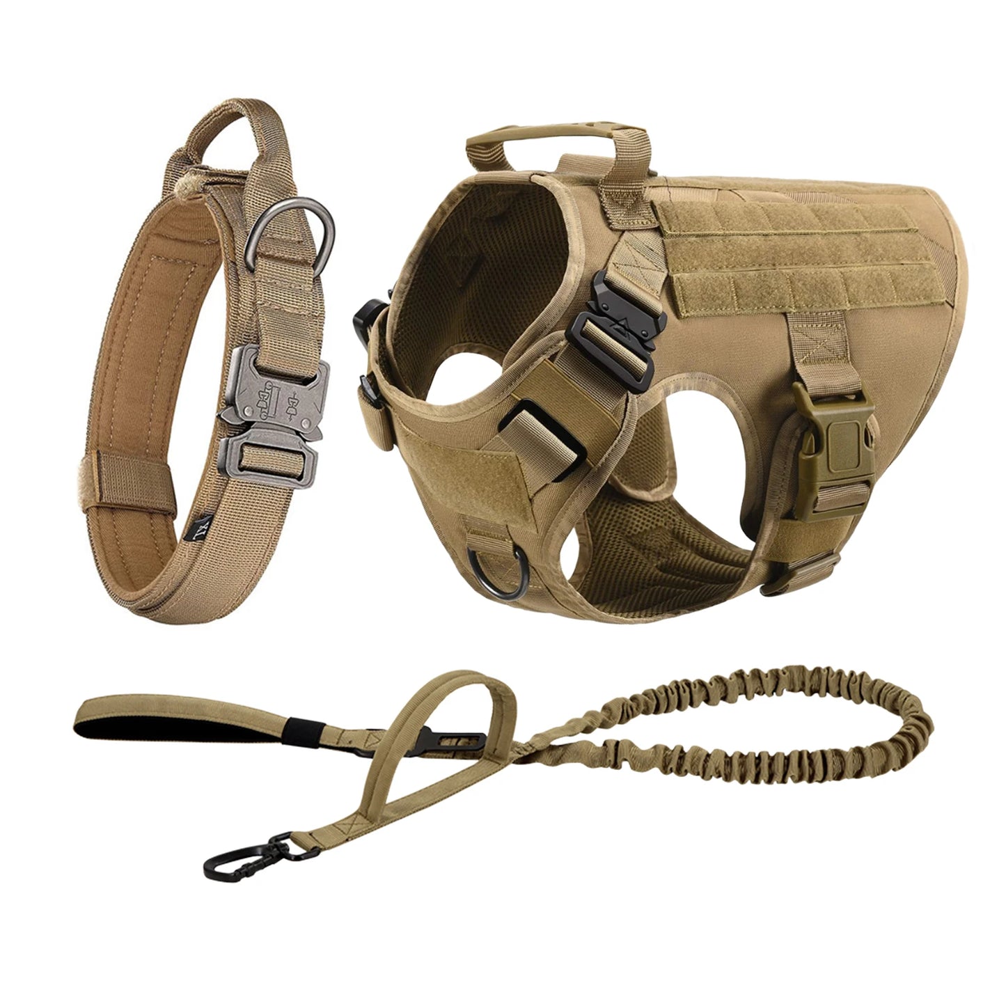 PETRAVELCN Tactical Dog Harness With Molle Pouches For Dogs