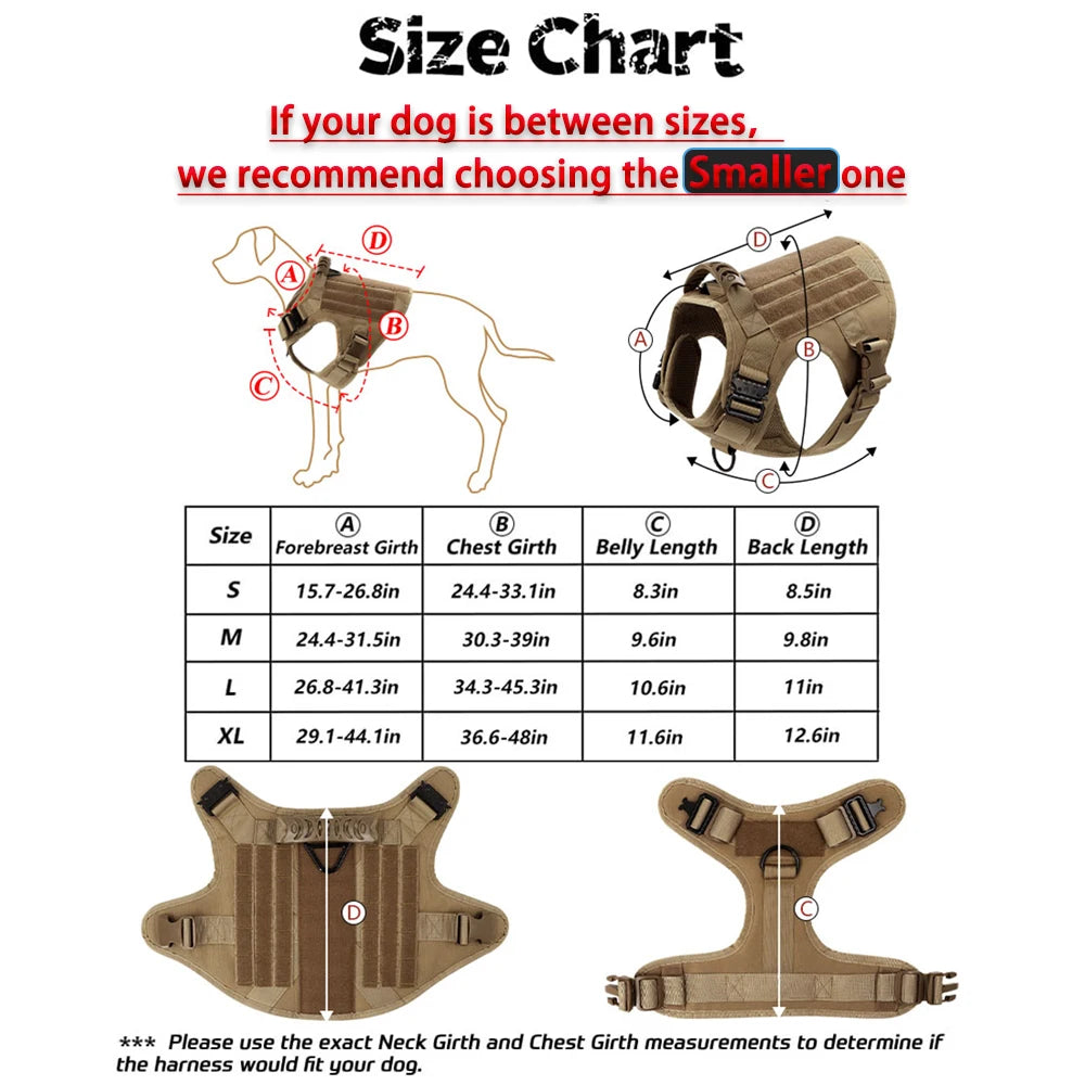 Large Dog Harness And Leash Set Nylon Padded Quick Release Training
