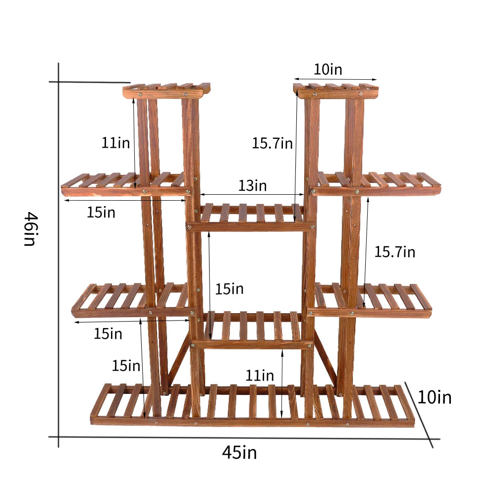 Wisfor Wooden Plant Shelf Indoor Outdoor MultiTier Plant Display Stand