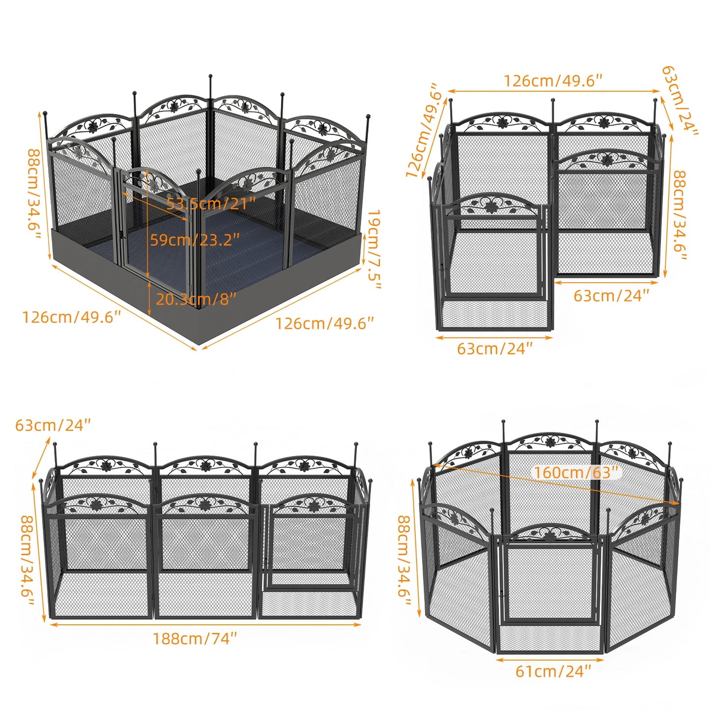 BINGOPAW Heavy Duty Dog Playpen For Indoor Outdoor Use