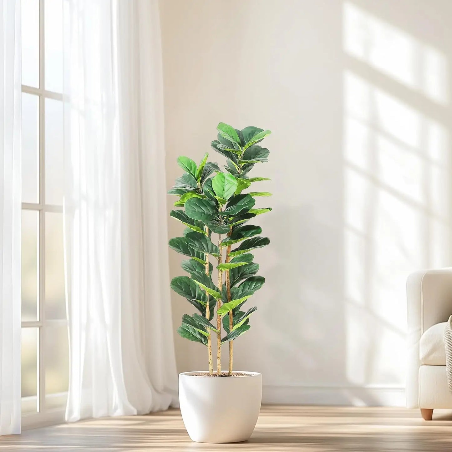 HiMISS Fiddle Leaf Fig Tree With Pot Artificial Greenery
