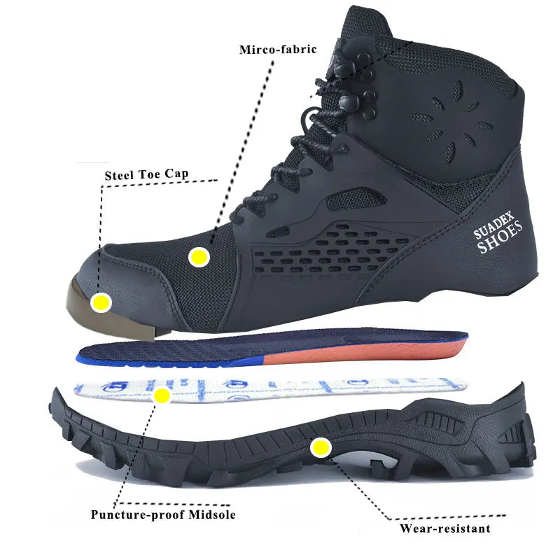 SUADEX S1 Safety Boots Steel Toe Work Shoes Anti-Slip