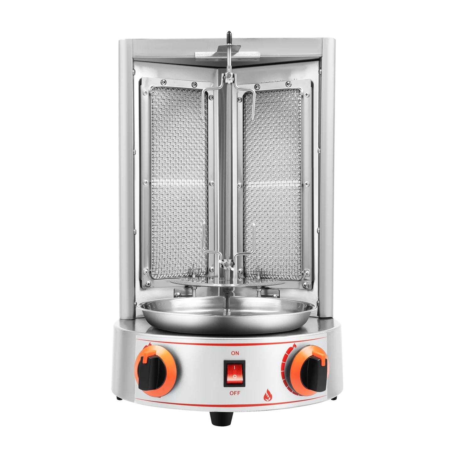 Electric Vertical Shawarma Rotating Gas Broiler Gyro Grill 2 Burners