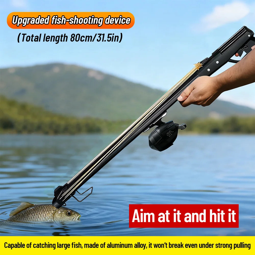 Fishing Slingshot Rod With Reel Aluminum Portable Outdoor Tool