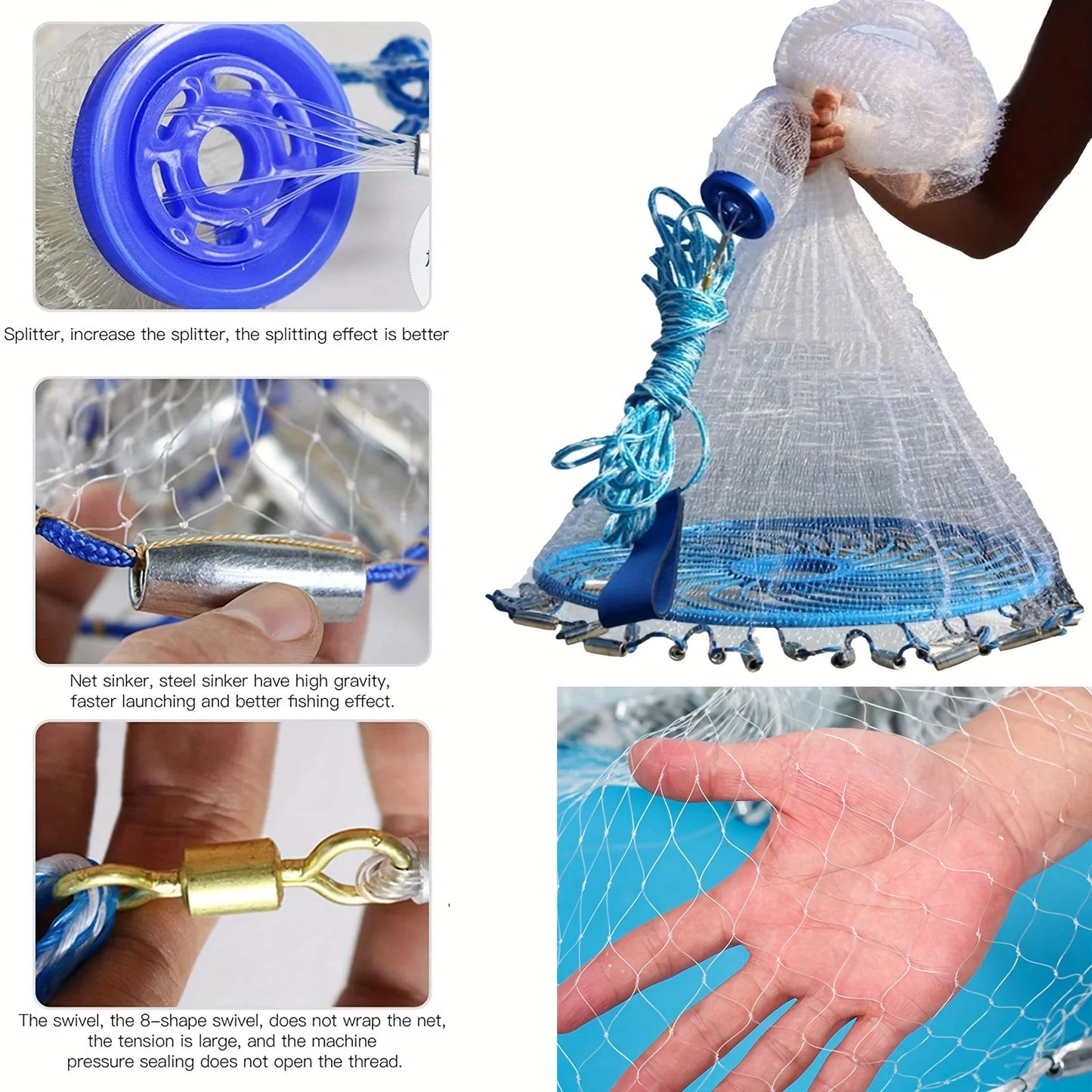 American Style Fishing Net Durable Outdoor Net For Freshwater Saltwater