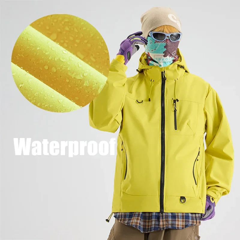 Ippolich Unisex Waterproof Hiking Jacket Hooded Windbreaker