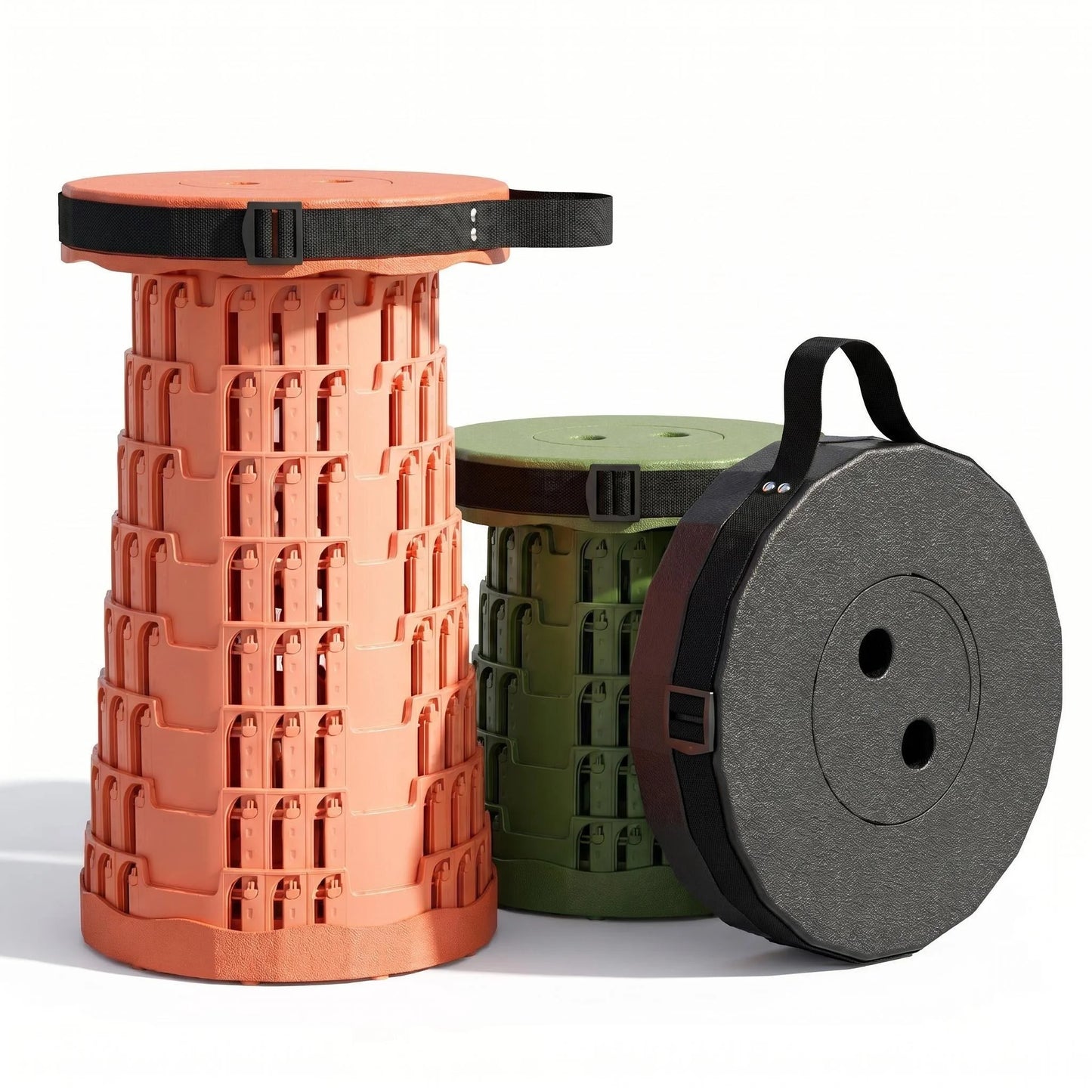 Adjustable Collapsible Camping Stool Portable Retractable Seat For Outdoors