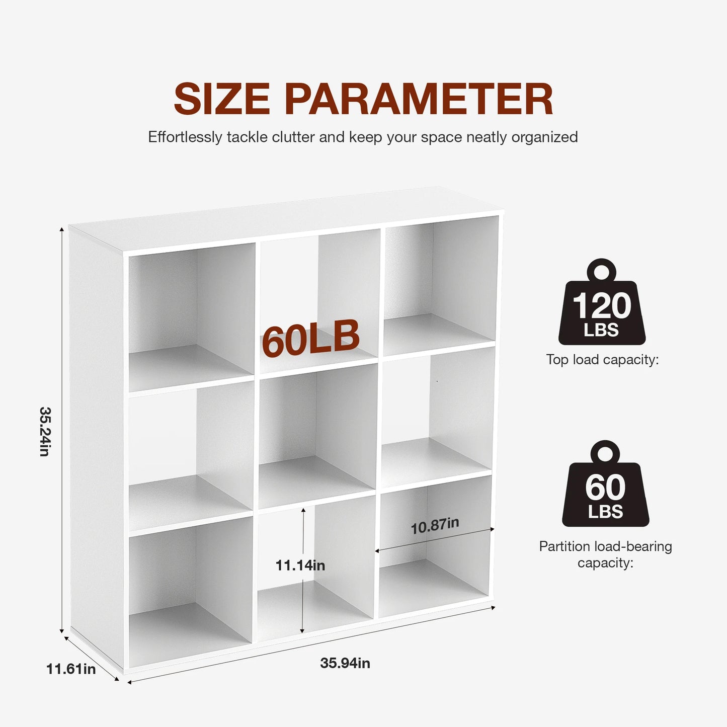 JHK 9 Cube Storage Organizer Wood Shelf Bookcase Living Room