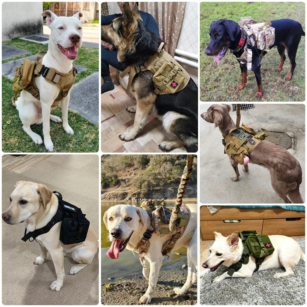 Military Large Dog Harness Vest For Training And Tactical Gear