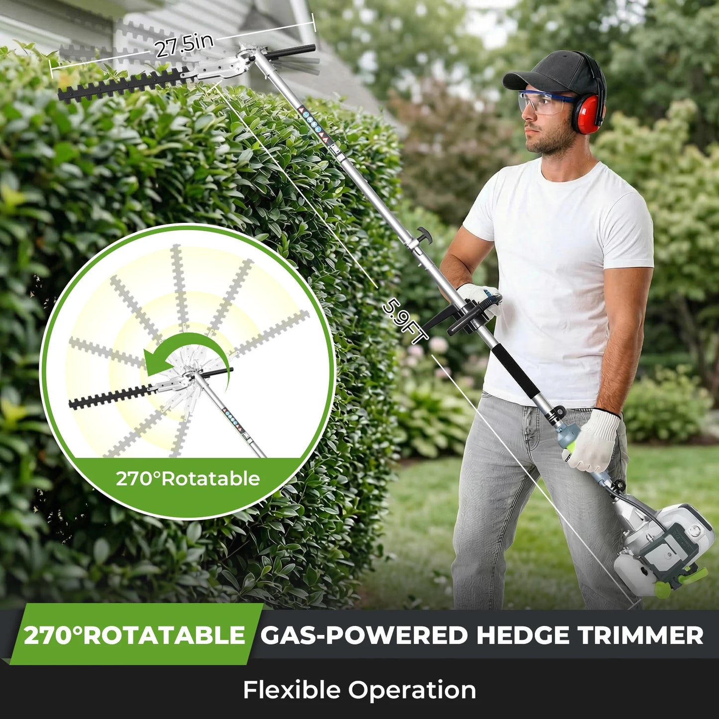 Six In 1 Gas Powered WeedWacker And Lawn Toolkit Pro