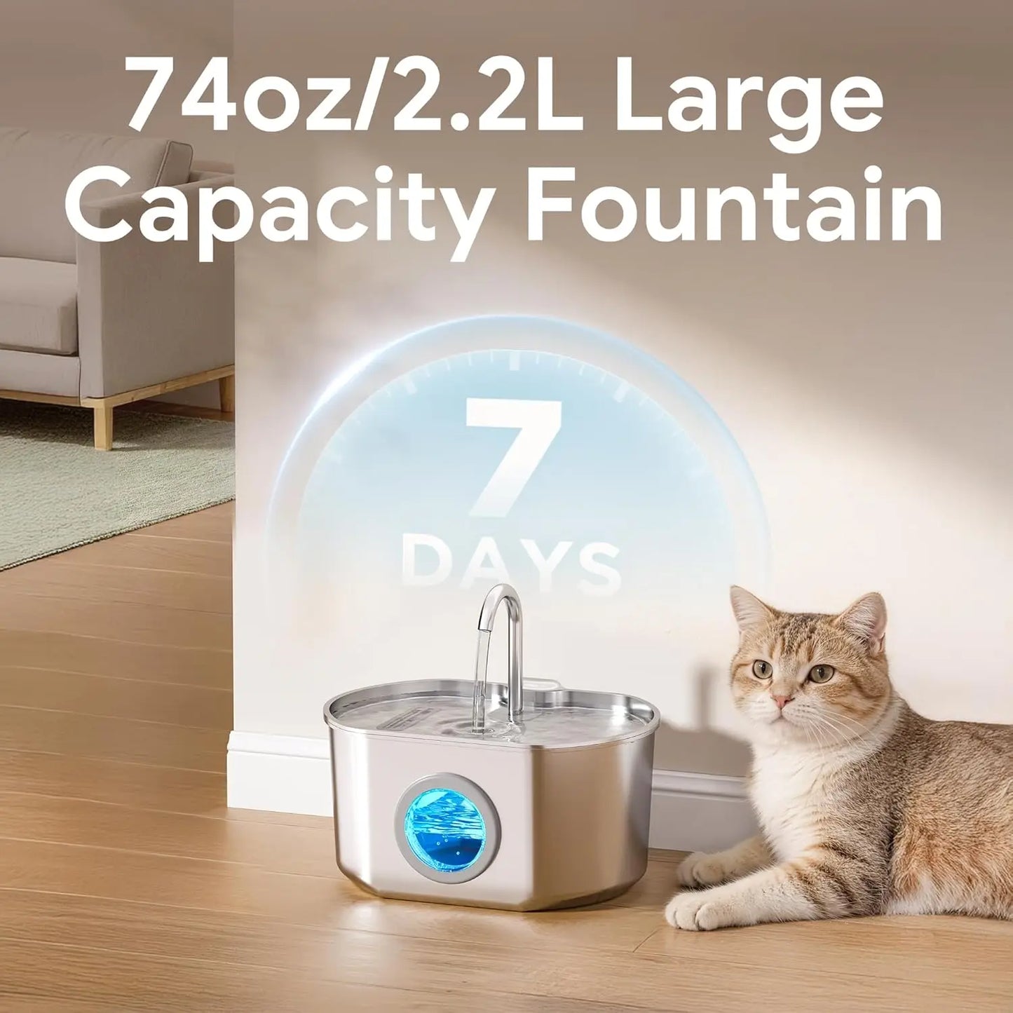 Cat Water Fountain Stainless Steel Automatic Dispenser