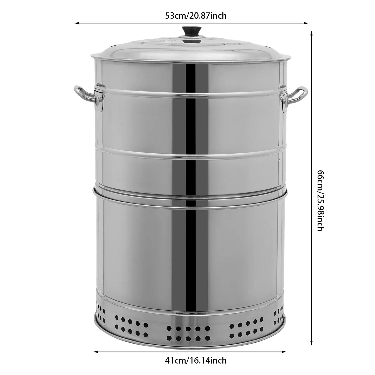 Smokeless Charcoal Grill 360 Stainless Steel BBQ Barrel With Skewers