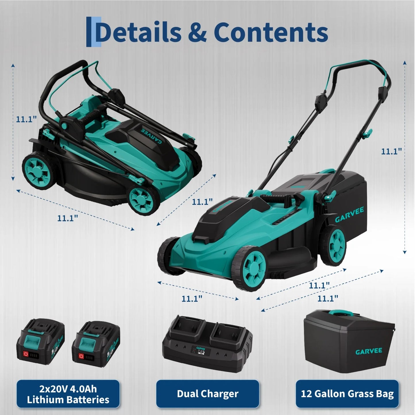 HiMISS 40V Cordless Lawn Mower With Dual Batteries And Charger
