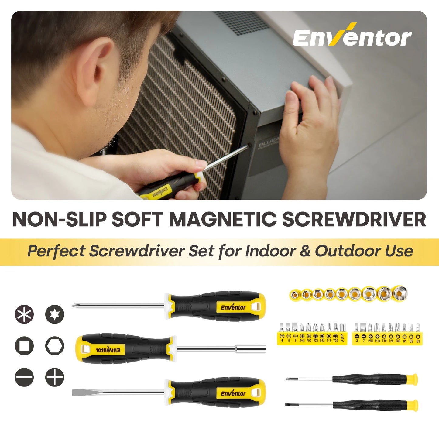 Enventor 90 Piece Home Tool Kit With Storage Box For DIY Projects