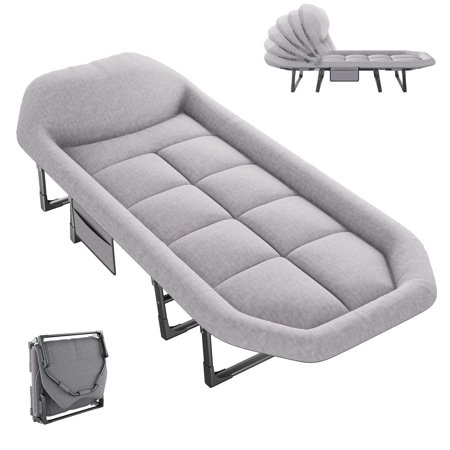JHK Folding Camping Cot With Mattress Lightweight 450 Lb Capacity